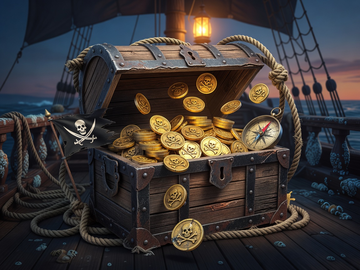 Pirate Slot Daily Reward Coins UI Element