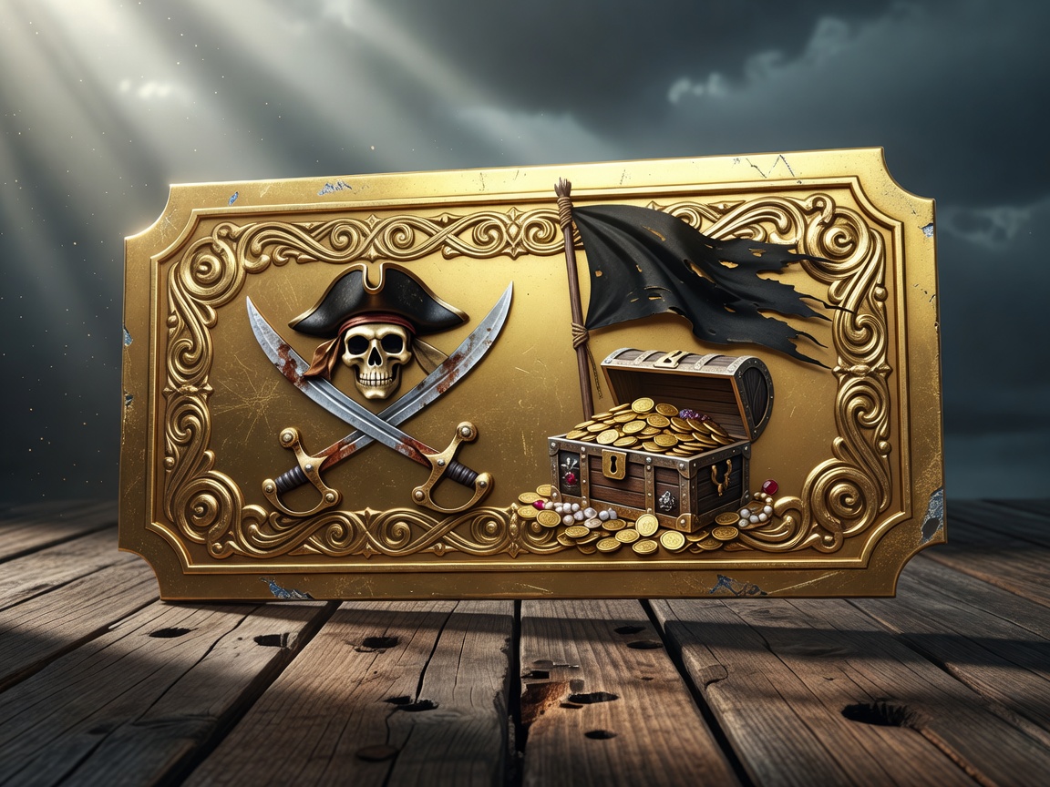 Pirate Slot Golden Ticket UI Asset