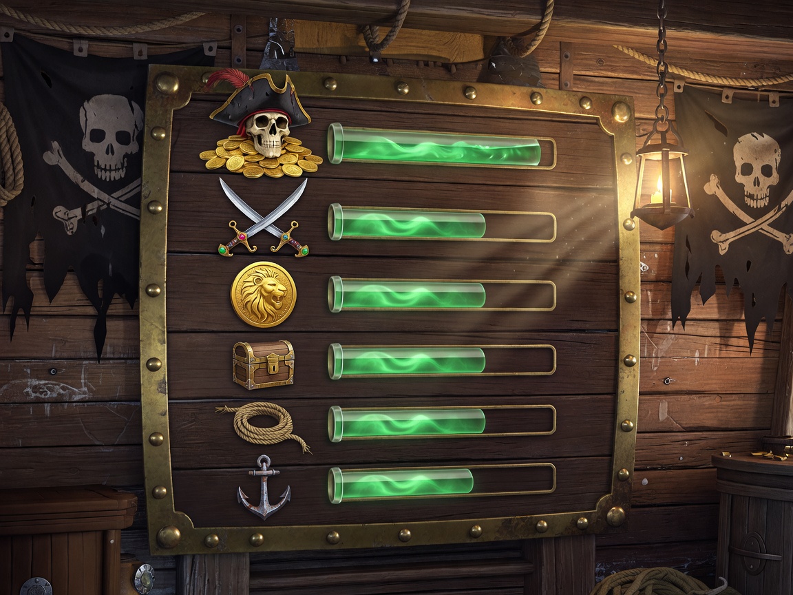 Pirate Slot Leaderboard Ranking UI Interface