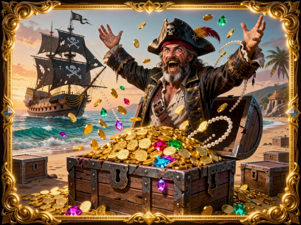 Pirate Slot Mega Jackpot Celebration Screen