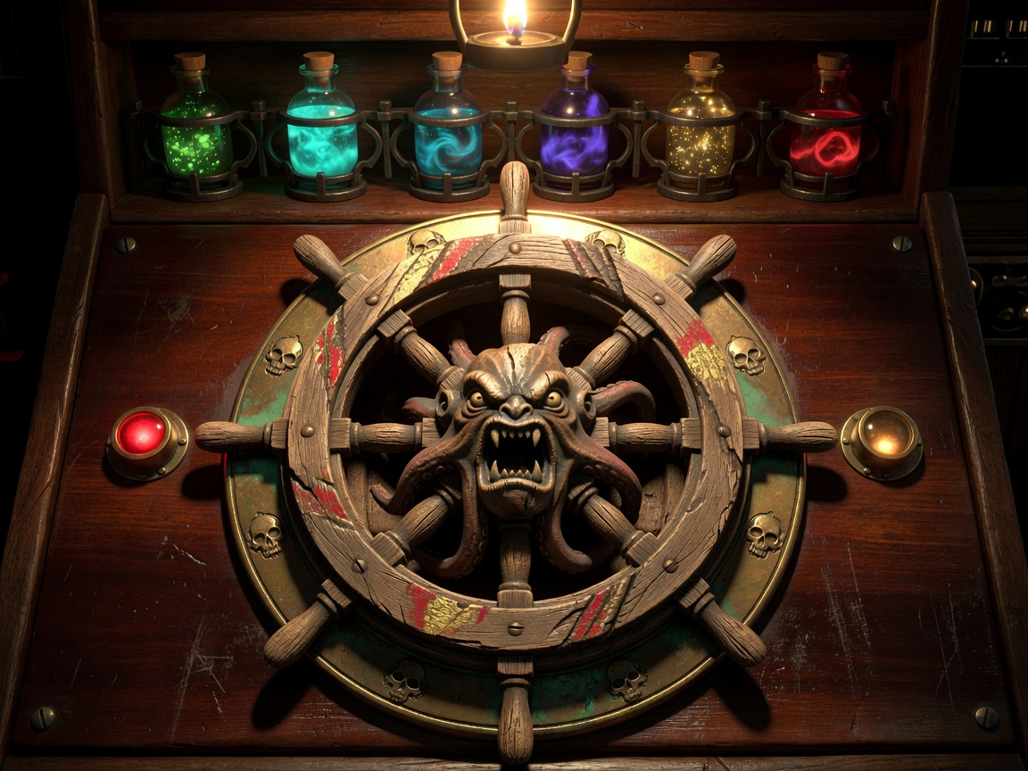 Pirate Slot Spin Button HUD Interface