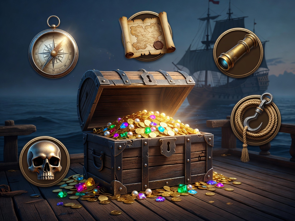 Pirate Slot Treasure Chest Bonus Game Interface
